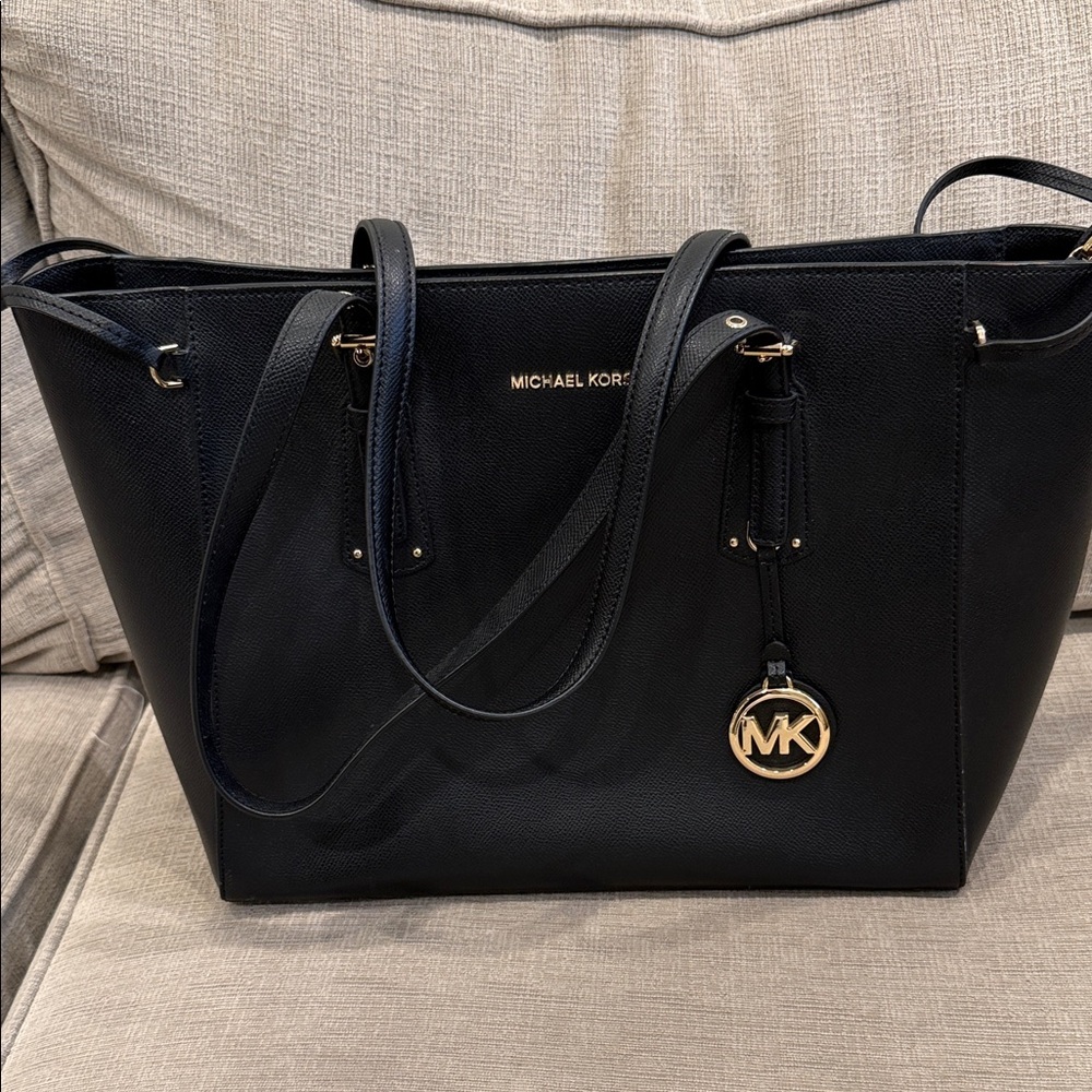 Michael Kors Black Tote with Gold Accents